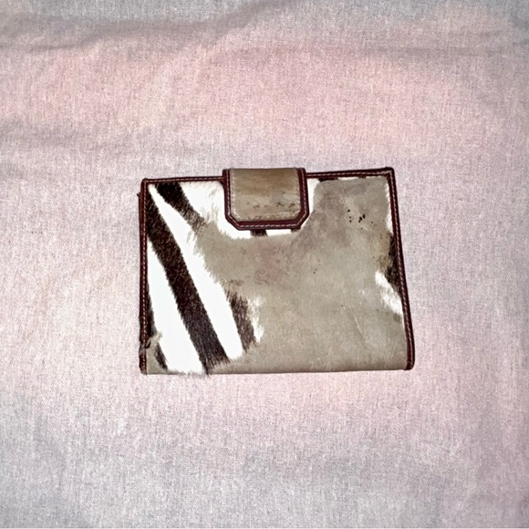 Zebra Print Italian Leather Bocci Made in Italy Leather Wallet with Brown Mohair - Picture 13 of 13